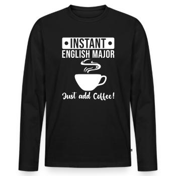Englisch Abschluss - Männer Premium Bio Langarmshirt - Schwarz - Vorne - Nico (187cm)
