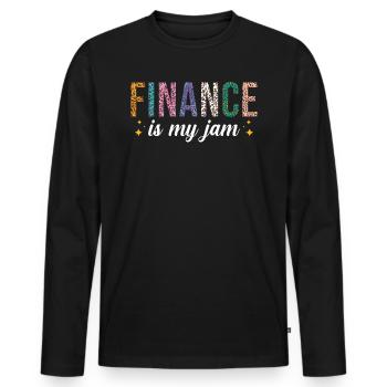 Finance is my passion - Men's Premium Organic Long Sleeve Shirt - black - Front - Nico (187cm)