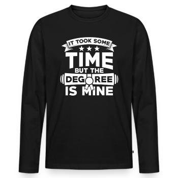 Graduation Sentence - Men's Premium Organic Long Sleeve Shirt - black - Front - Nico (187cm)