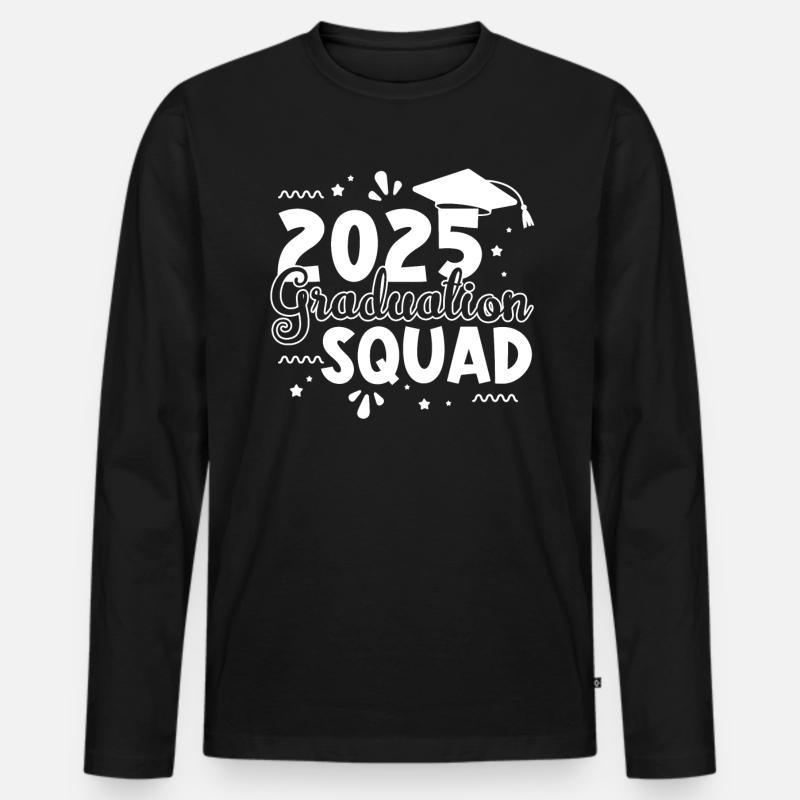 2025 Abschluss Gruppe - Männer Premium Bio Langarmshirt - Schwarz