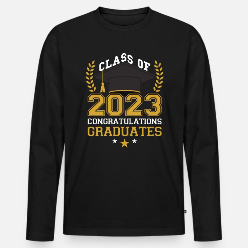 Abschlussfeier Der Klasse 2023 - Männer Premium Bio Langarmshirt - Schwarz