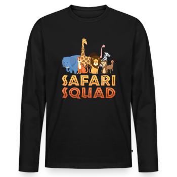 Safari Team Group Safari - Men's Premium Organic Long Sleeve Shirt - black - Front - Nico (187cm)