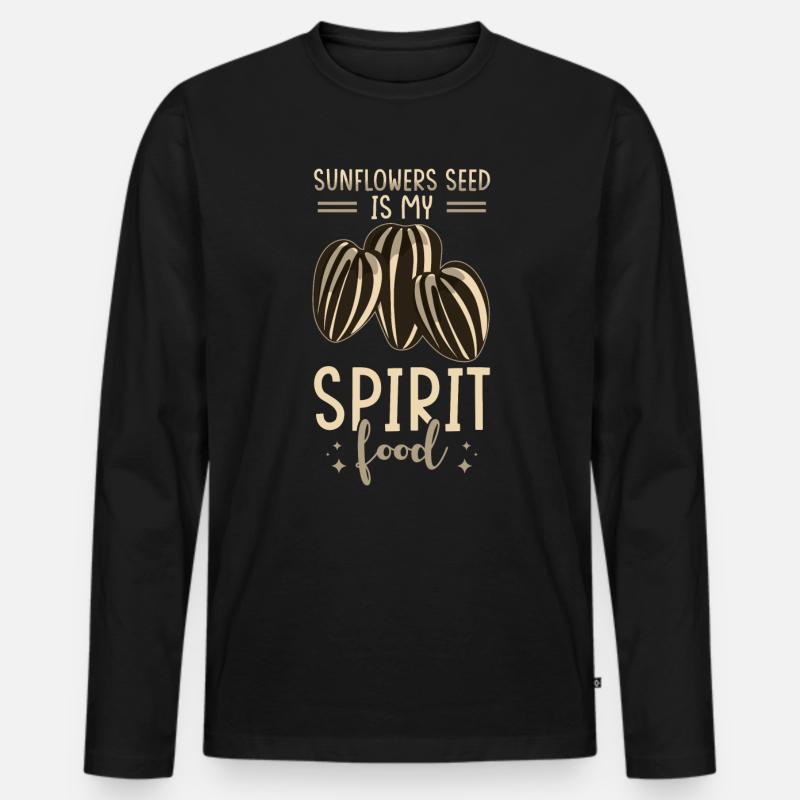 Sonnenblumenkerne - Männer Premium Bio Langarmshirt - Schwarz