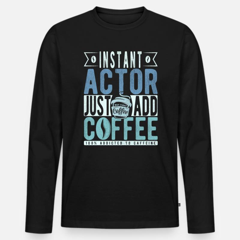 Buchalter Kaffee Spruch - Männer Premium Bio Langarmshirt - Schwarz