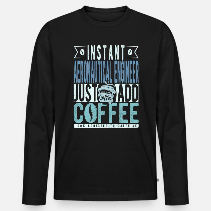 Buchalter Kaffee Spruch - Männer Premium Bio Langarmshirt - Schwarz