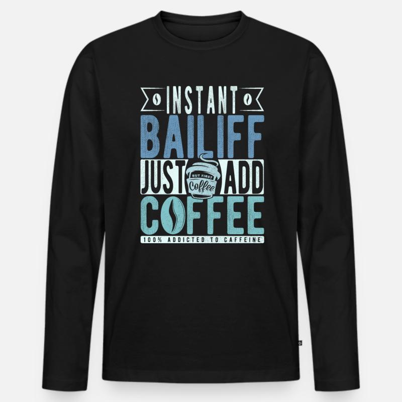 Buchalter Kaffee Spruch - Männer Premium Bio Langarmshirt - Schwarz