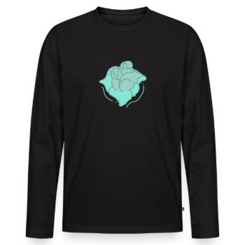 Rose Rote Rose Handgezeichnet - Männer Premium Bio Langarmshirt - Schwarz - Vorne - Nico (187cm)