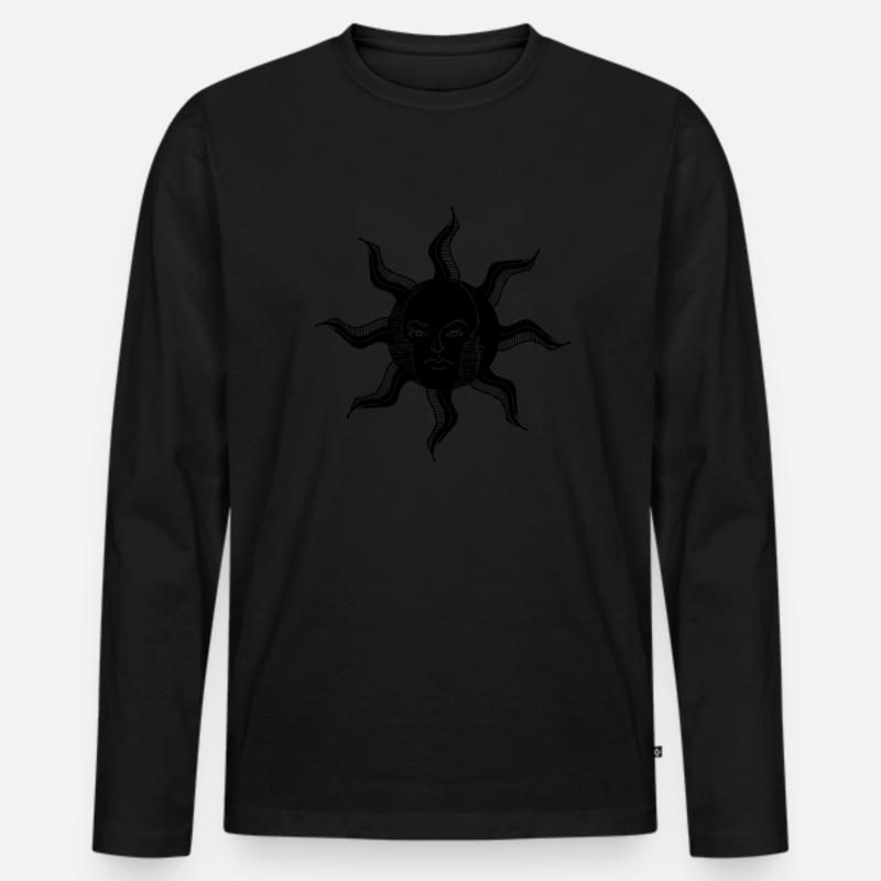 Sonne Gothic - Männer Premium Bio Langarmshirt - Schwarz