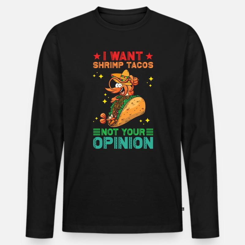 Schrimp Tacos - Männer Premium Bio Langarmshirt - Schwarz