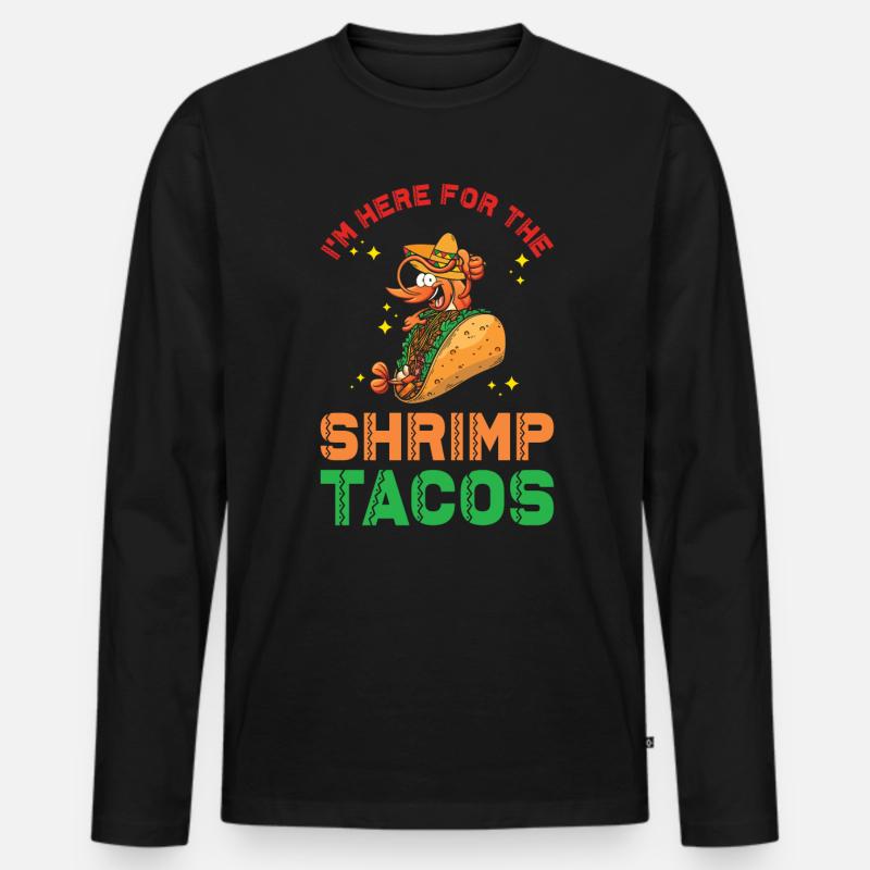 Schrimp Tacos - Männer Premium Bio Langarmshirt - Schwarz
