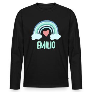 Emilio Nom Rainbow Baby - T-shirt manches longues Premium bio Homme - noir - Devant - Nico (187cm)