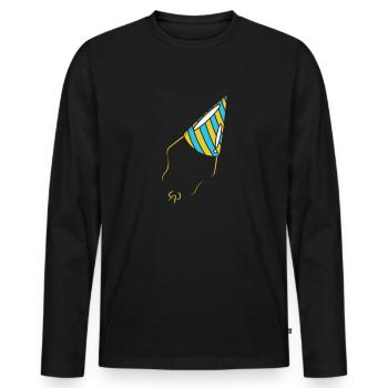 Party Hut - Männer Premium Bio Langarmshirt - Schwarz - Vorne - Nico (187cm)