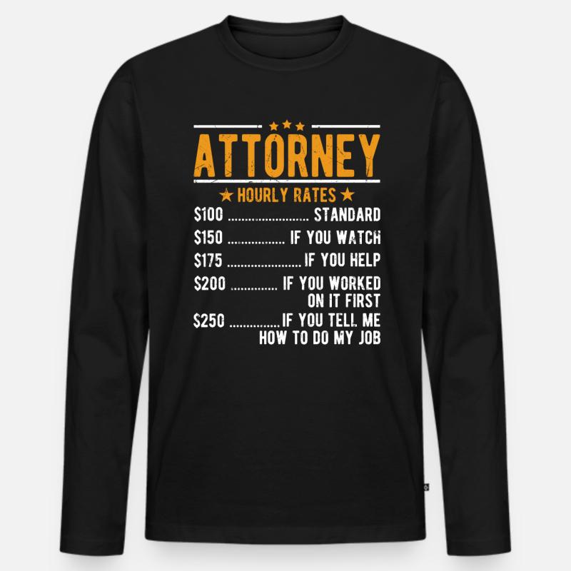 Rechtsanwalt Stundenlohn - Männer Premium Bio Langarmshirt - Schwarz