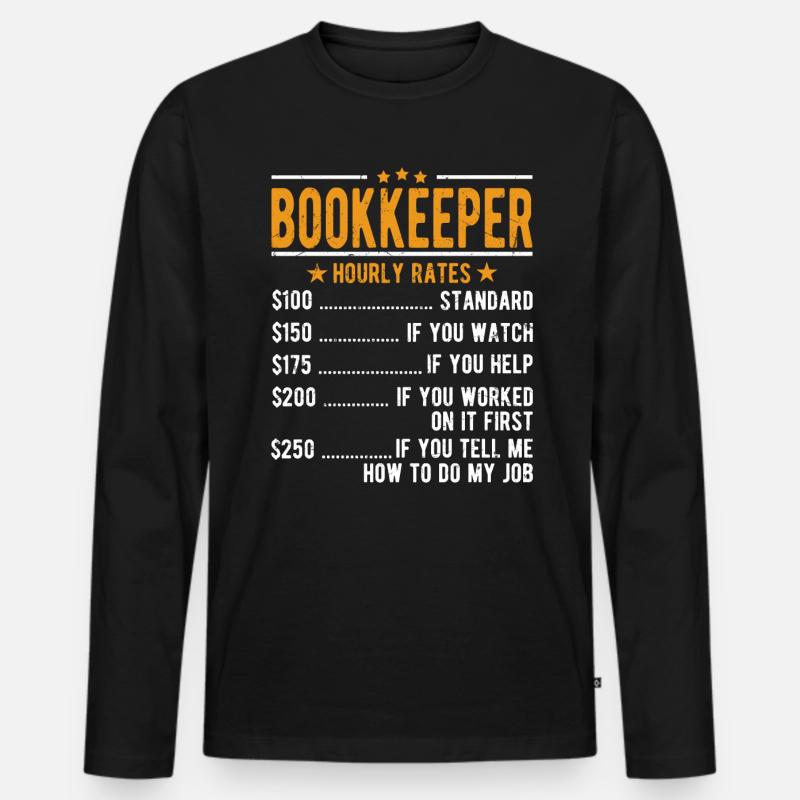Salaire horaire du comptable - T-shirt manches longues Premium bio Homme - noir