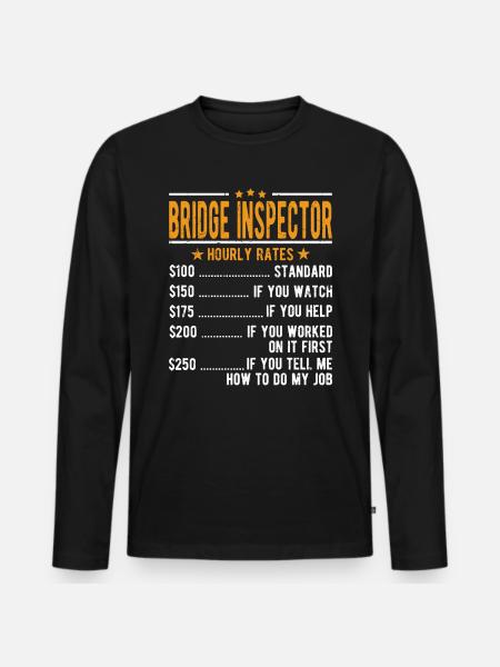 Bridge inspector hourly wage - Men's Premium Organic Long Sleeve Shirt - black