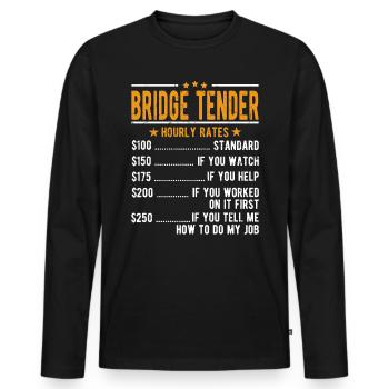 Bridge tender hourly wage - Men's Premium Organic Long Sleeve Shirt - black - Front - Nico (187cm)