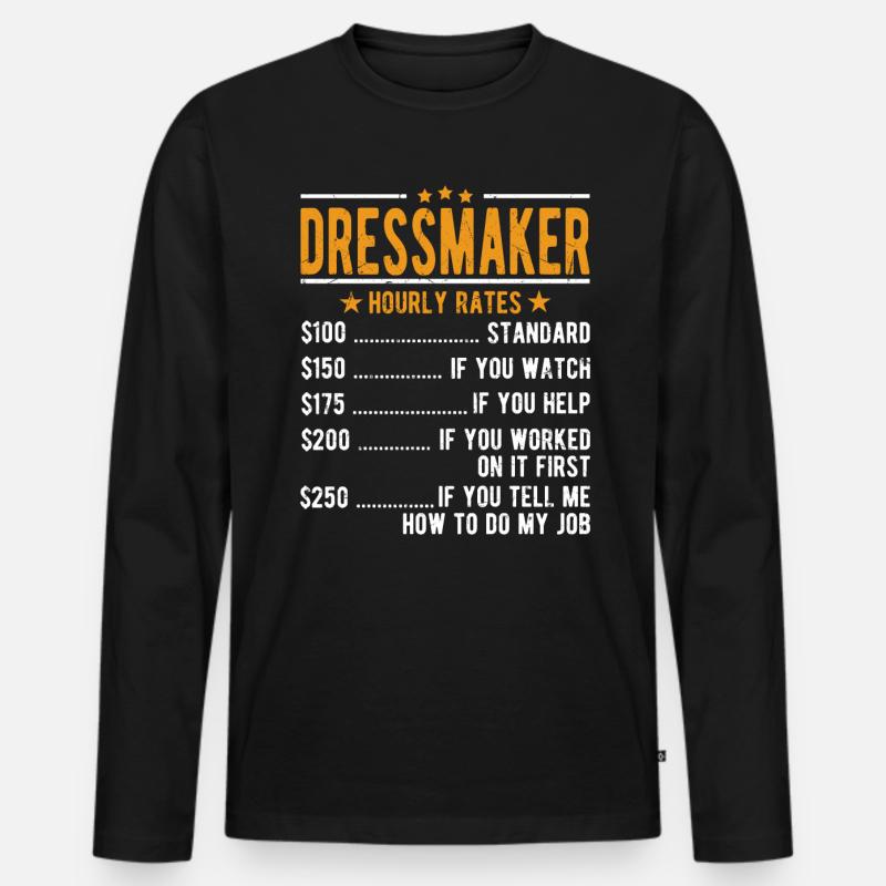 Schneider Stundenlohn - Männer Premium Bio Langarmshirt - Schwarz