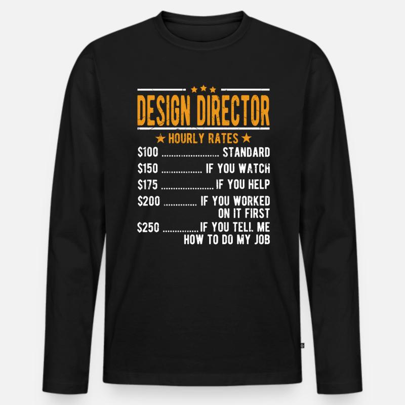 Designdirektor Stundenlohn - Männer Premium Bio Langarmshirt - Schwarz