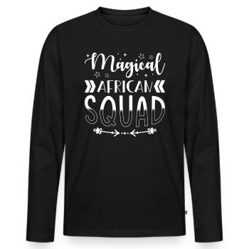 Groupe Afrique Troupe Africaine Magique - T-shirt manches longues Premium bio Homme - noir - Devant - Nico (187cm)