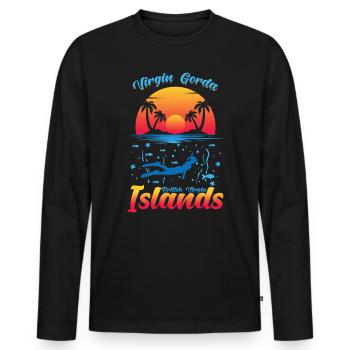 Virgin Goda British Virgin Islands Souvenir - Men's Premium Organic Long Sleeve Shirt - black - Front - Nico (187cm)