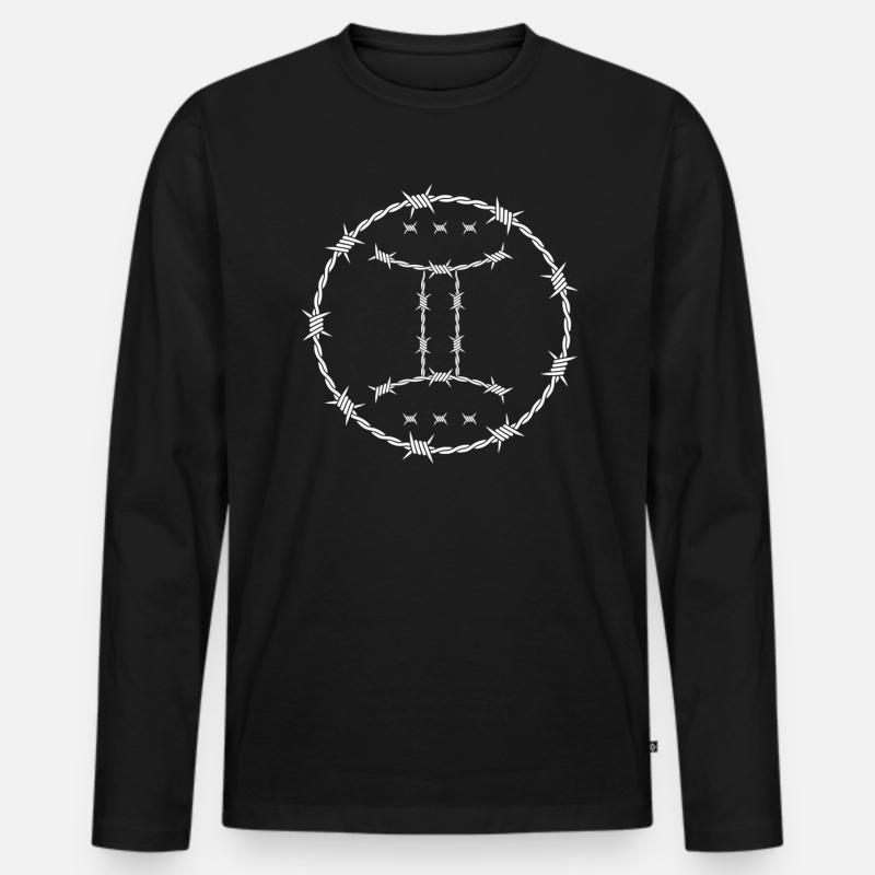 Zwillinge Sternzeichen - Männer Premium Bio Langarmshirt - Schwarz