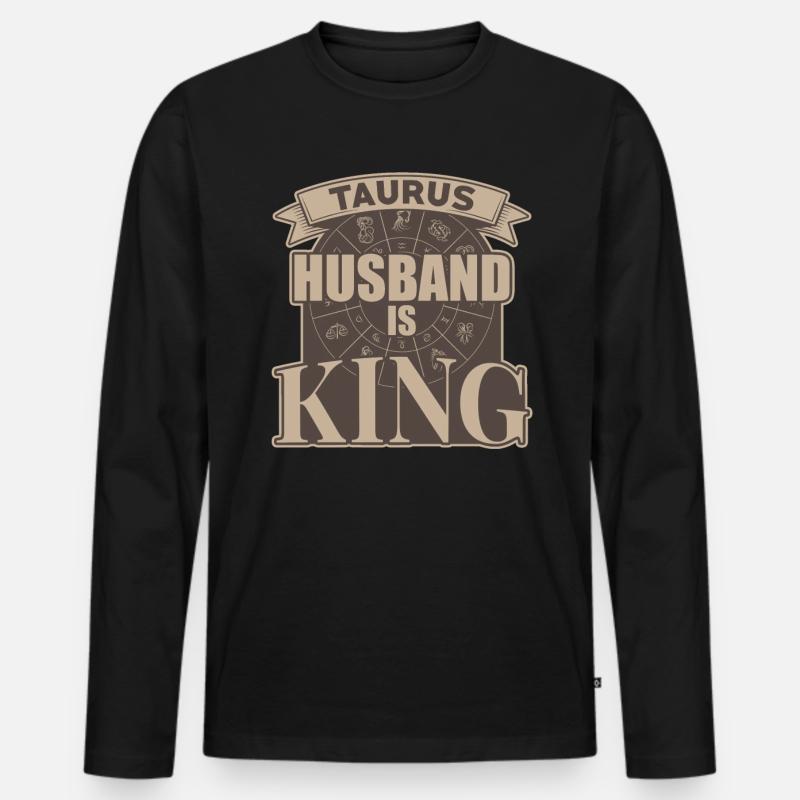 Stier Ehemann Ist König - Männer Premium Bio Langarmshirt - Schwarz