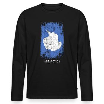 Souvenir with the country flag of Antarctica - Men's Premium Organic Long Sleeve Shirt - black - Front - Nico (187cm)