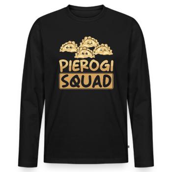 Pierogi dumplings - Men's Premium Organic Long Sleeve Shirt - black - Front - Nico (187cm)