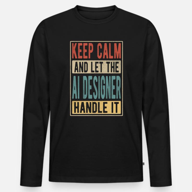 Ki -designer Retro Geschenk - Männer Premium Bio Langarmshirt - Schwarz