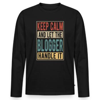 Blogger Retro Cadeau - T-shirt manches longues Premium bio Homme - noir - Devant - Nico (187cm)