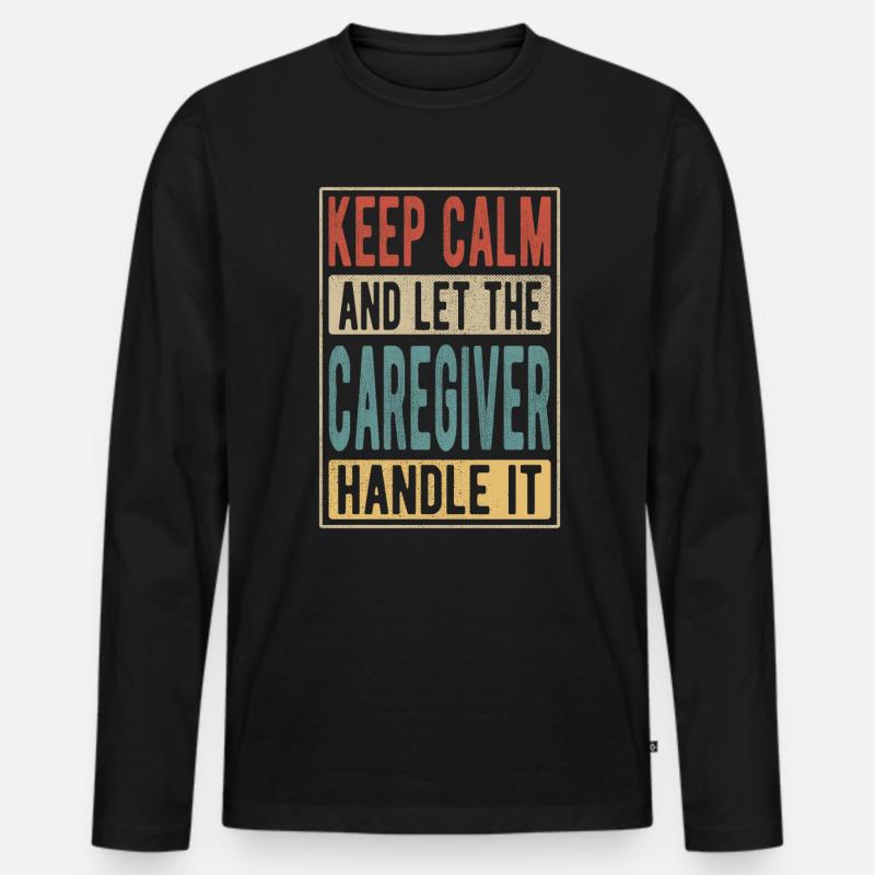 Pflegekraft Retro Geschenk - Männer Premium Bio Langarmshirt - Schwarz