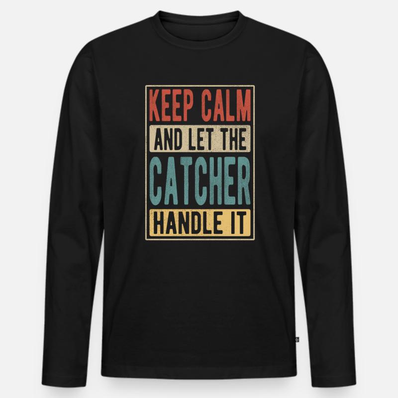 Fänger Retro Geschenk - Männer Premium Bio Langarmshirt - Schwarz