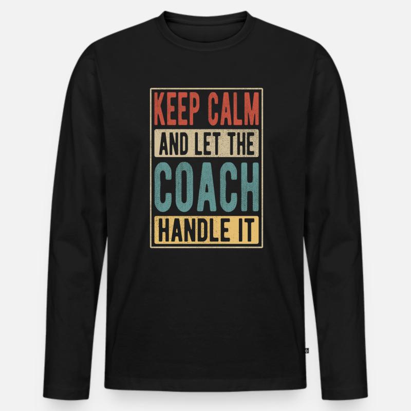 Coach Retro Geschenk - Männer Premium Bio Langarmshirt - Schwarz
