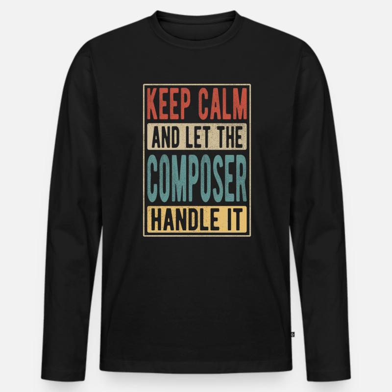 Komponist Retro Geschenk - Männer Premium Bio Langarmshirt - Schwarz