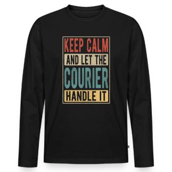 Courier Retro Gift - Men's Premium Organic Long Sleeve Shirt - black - Front - Nico (187cm)