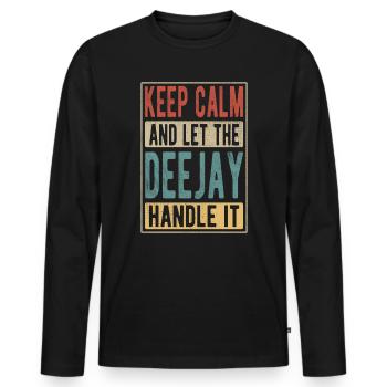 Deejay Retro Cadeau - T-shirt manches longues Premium bio Homme - noir - Devant - Nico (187cm)