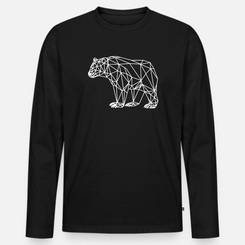 Lineart Fuchs - Männer Premium Bio Langarmshirt - Schwarz