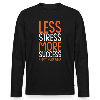 4 days a week - Men's Premium Organic Long Sleeve Shirt - black - Front - Nico (187cm)