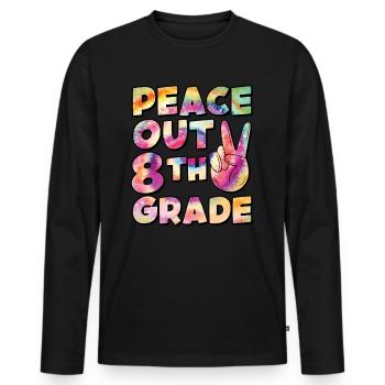 Peace Out 1. Klasse Letzter Schultag - Männer Premium Bio Langarmshirt - Schwarz - Vorne - Nico (187cm)
