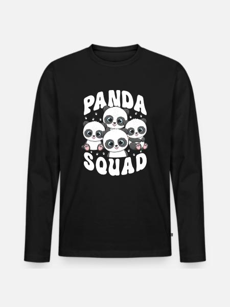 Panda Squad - Men's Premium Organic Long Sleeve Shirt - black