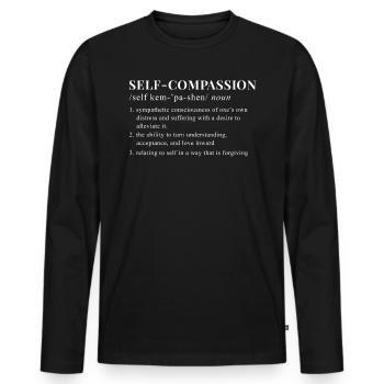 Mindfulness Dire auto-compassion - T-shirt manches longues Premium bio Homme - noir - Devant - Nico (187cm)