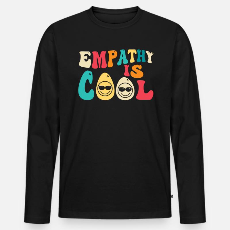 Empathie Ist Cool - Männer Premium Bio Langarmshirt - Schwarz