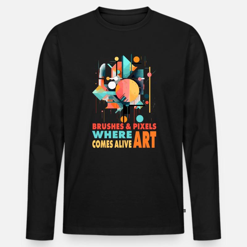 Digitale Kunst - Männer Premium Bio Langarmshirt - Schwarz