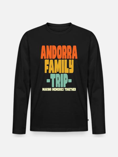 Andorra Family Trip Vakanties - Mannen Premium Bio shirt met lange mouwen - zwart