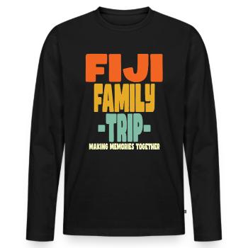 Fidji Vacances en famille - T-shirt manches longues Premium bio Homme - noir - Devant - Nico (187cm)