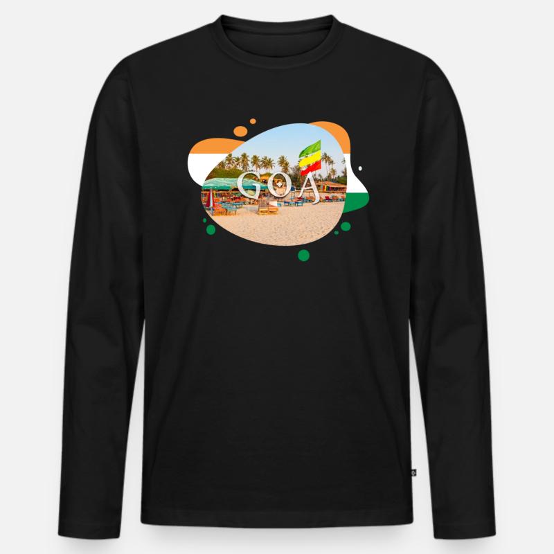 Goa Indien Souvenir - Männer Premium Bio Langarmshirt - Schwarz