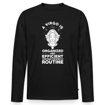 Horoscope astrologique du zodiaque de la Vierge Vierge - T-shirt manches longues Premium bio Homme - noir - Devant - Nico (187cm)