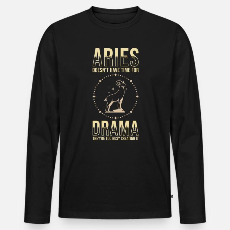 Widder Sternzeichen Astrologie Horoskop Widder - Männer Premium Bio Langarmshirt - Schwarz