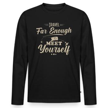 Voyage Dicton - T-shirt manches longues Premium bio Homme - noir - Devant - Nico (187cm)