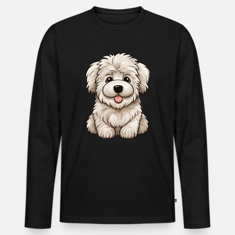 Cane Maremmano Abruzzese Kawaii Maremma - Maglia a manica lunga ecologica premium da uomo - nero